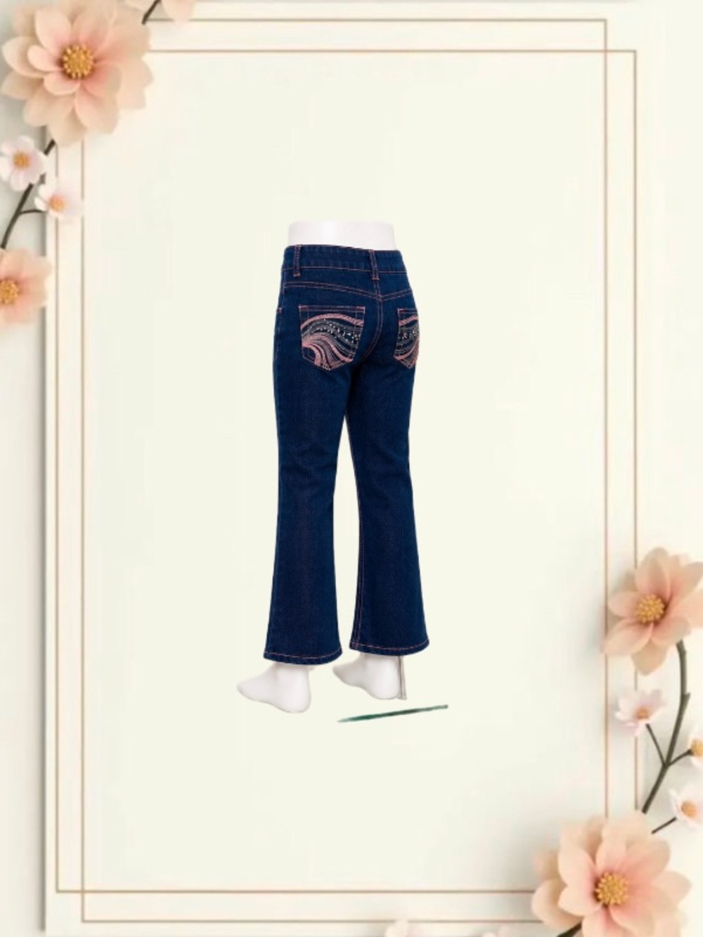Girls Faded Glory Bootcut Jeans with Embroidered Back Pockets